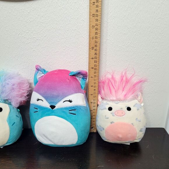 Squishmallows Plush Lot of 4 Fox Poodle Jerry Hedgehog Pig Kellytoy Original - Picture 9 of 11